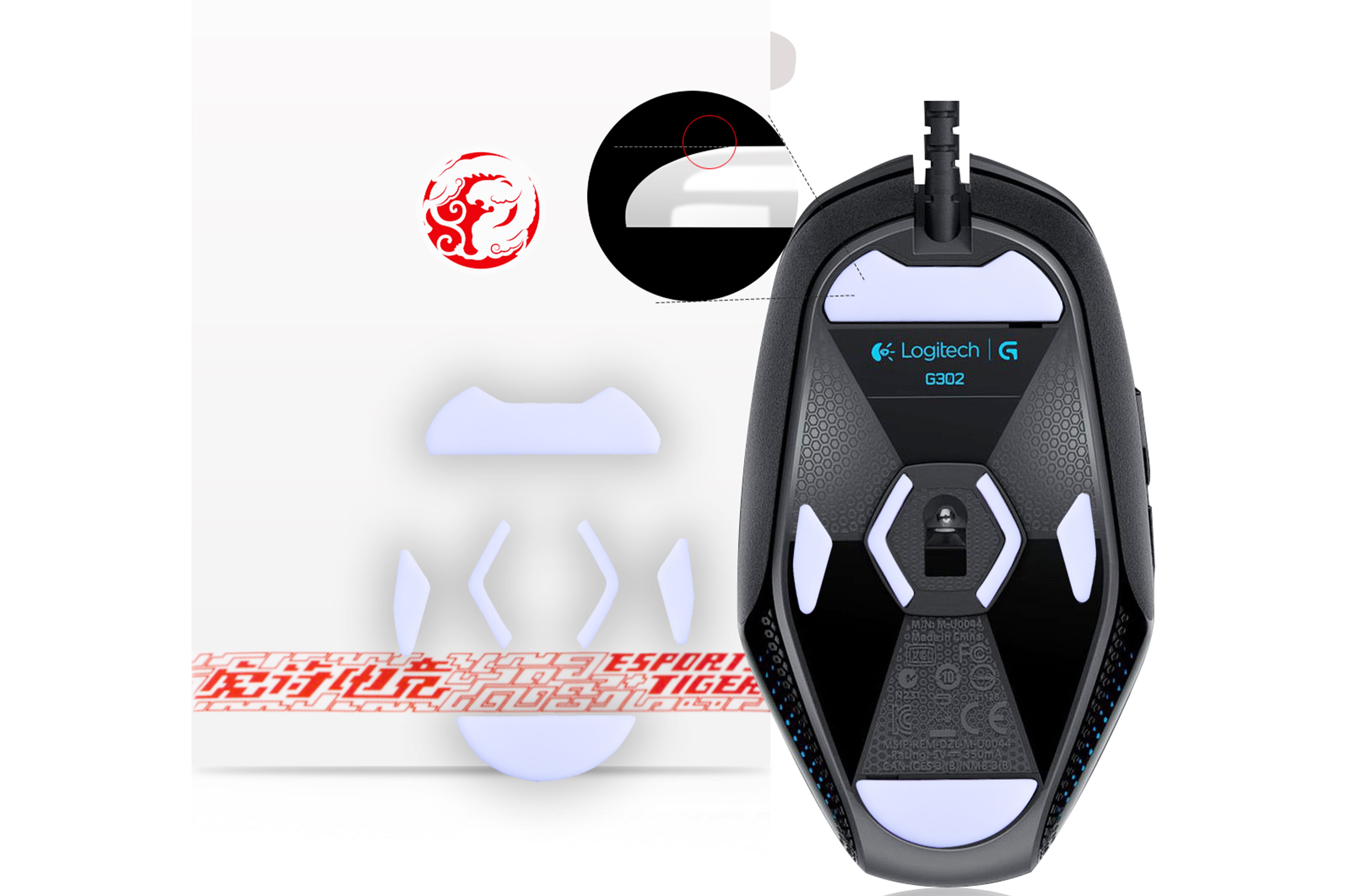 GENEMA Professional Mouse Feet Sticker for logitech G302 G303 Mouse Glides  Curve Edge 