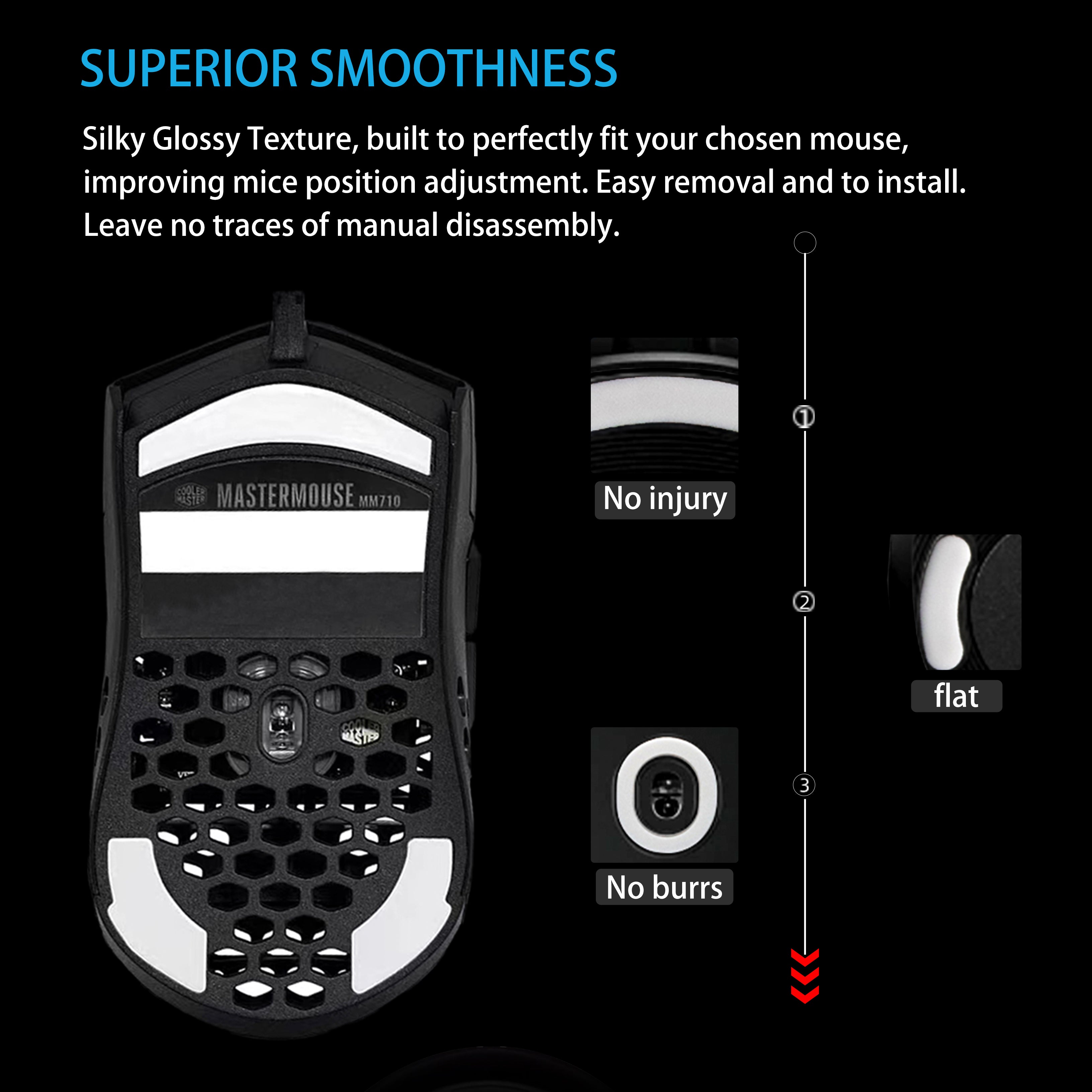 Arc 2 for Cooler Master MM710 | Mouse Skates