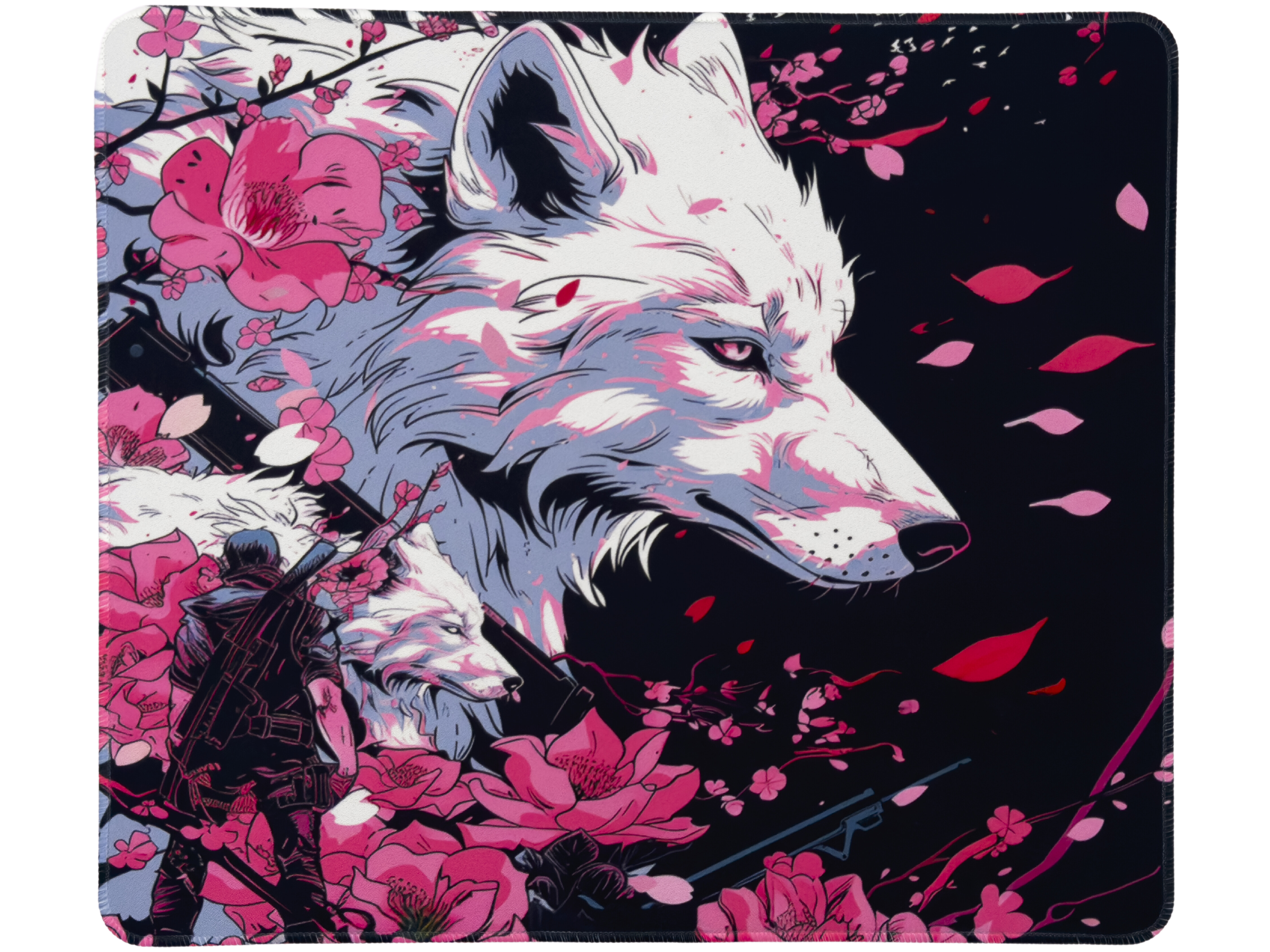 Odin Gaming x Azpect Customz Sakura Wolf Infinity v2 XL Hybrid Mousepad - 19"x16.5"