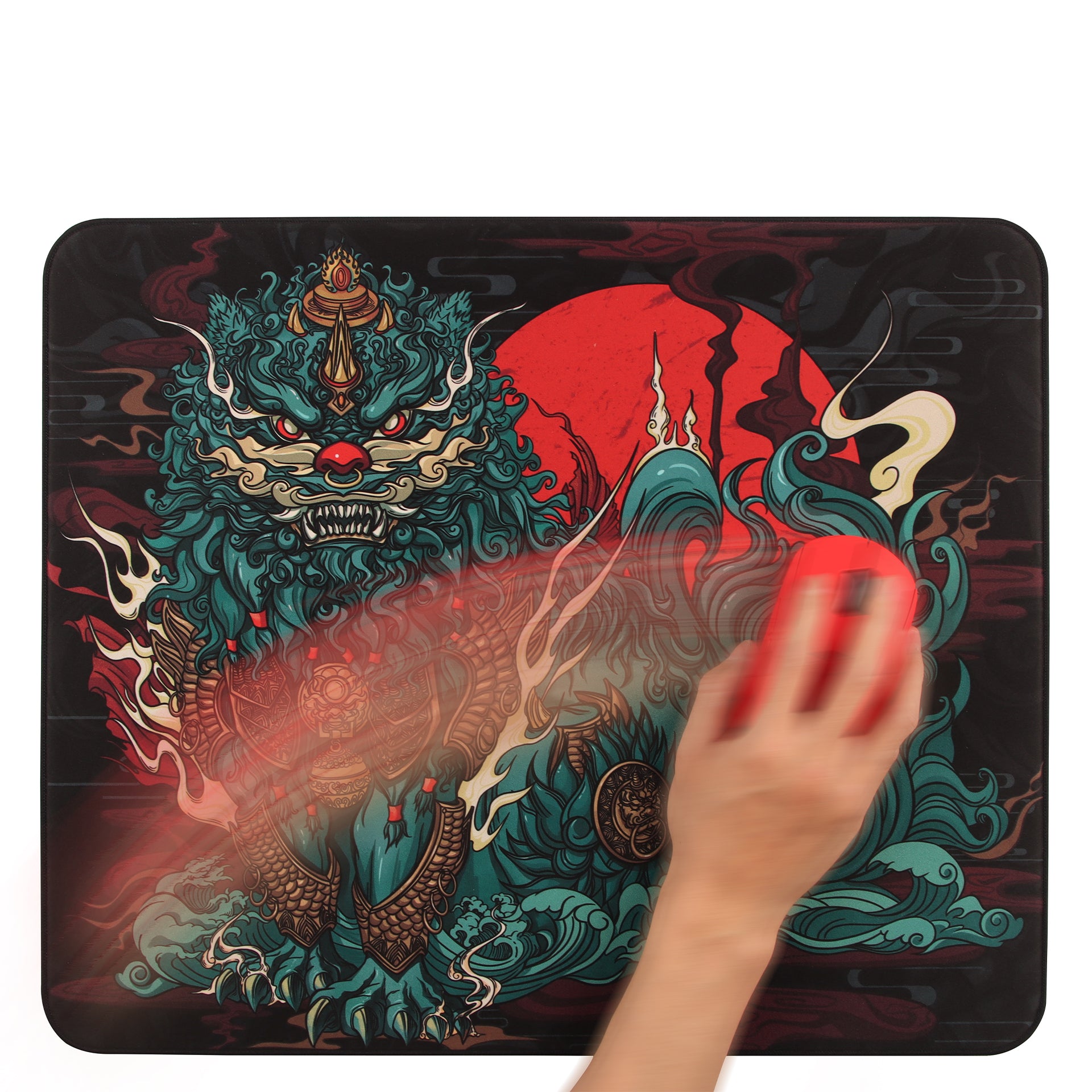 Tapis de souris de jeu Esptiger Qingsui 3 - Grand (480 x 400 x 6 mm) - Fond antidérapant à hachures croisées ER