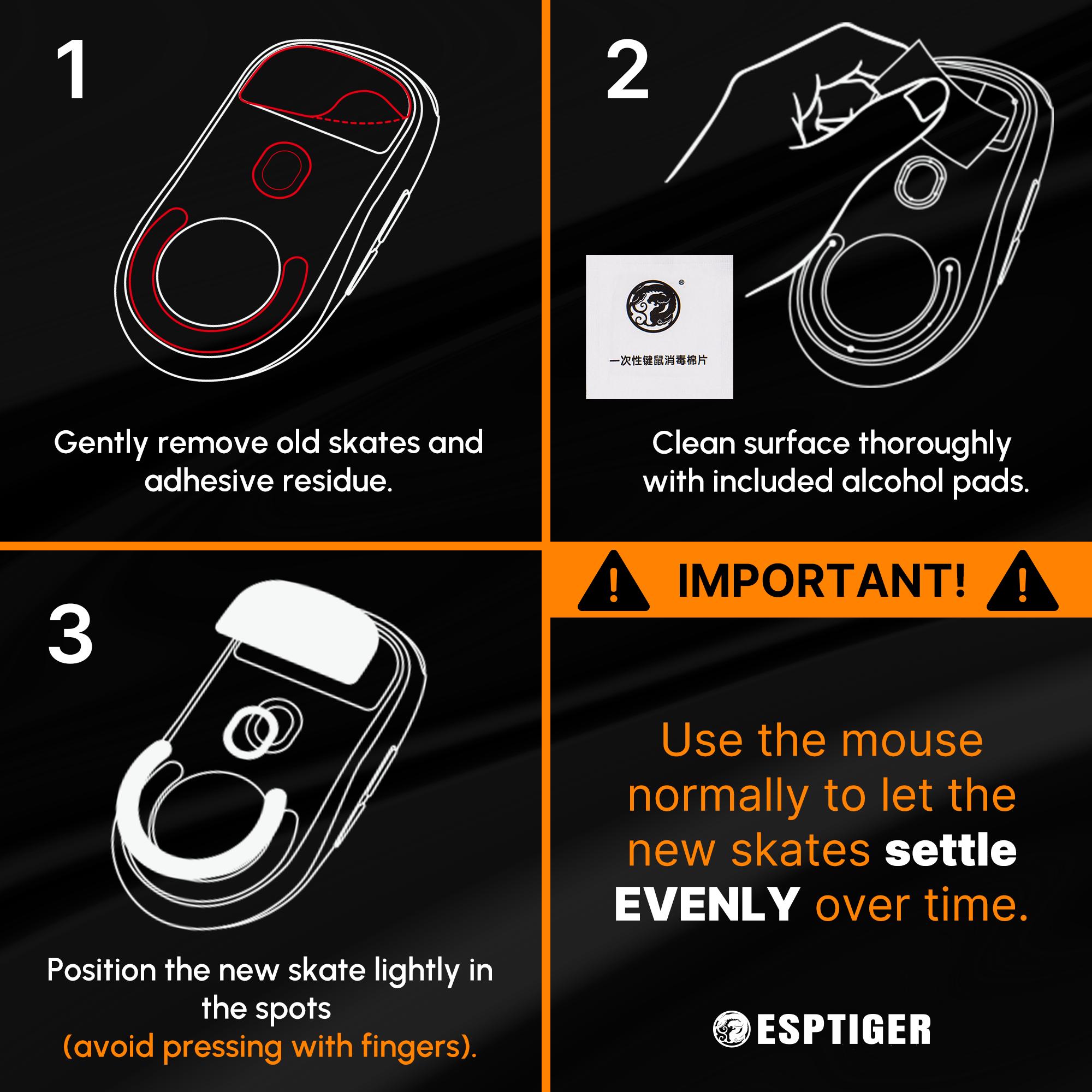 Esptiger ICE V2 Mouse Skates for Lamzu MAYA