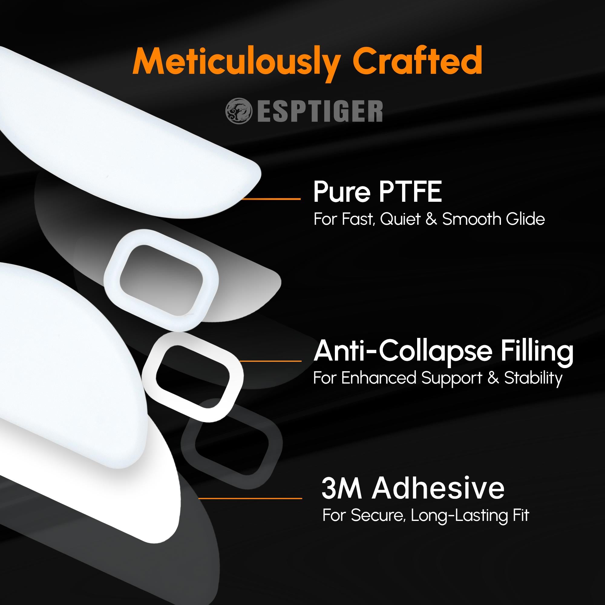 Esptiger ICE V2 Mouse Skates For Pulsar X2 CrazyLight