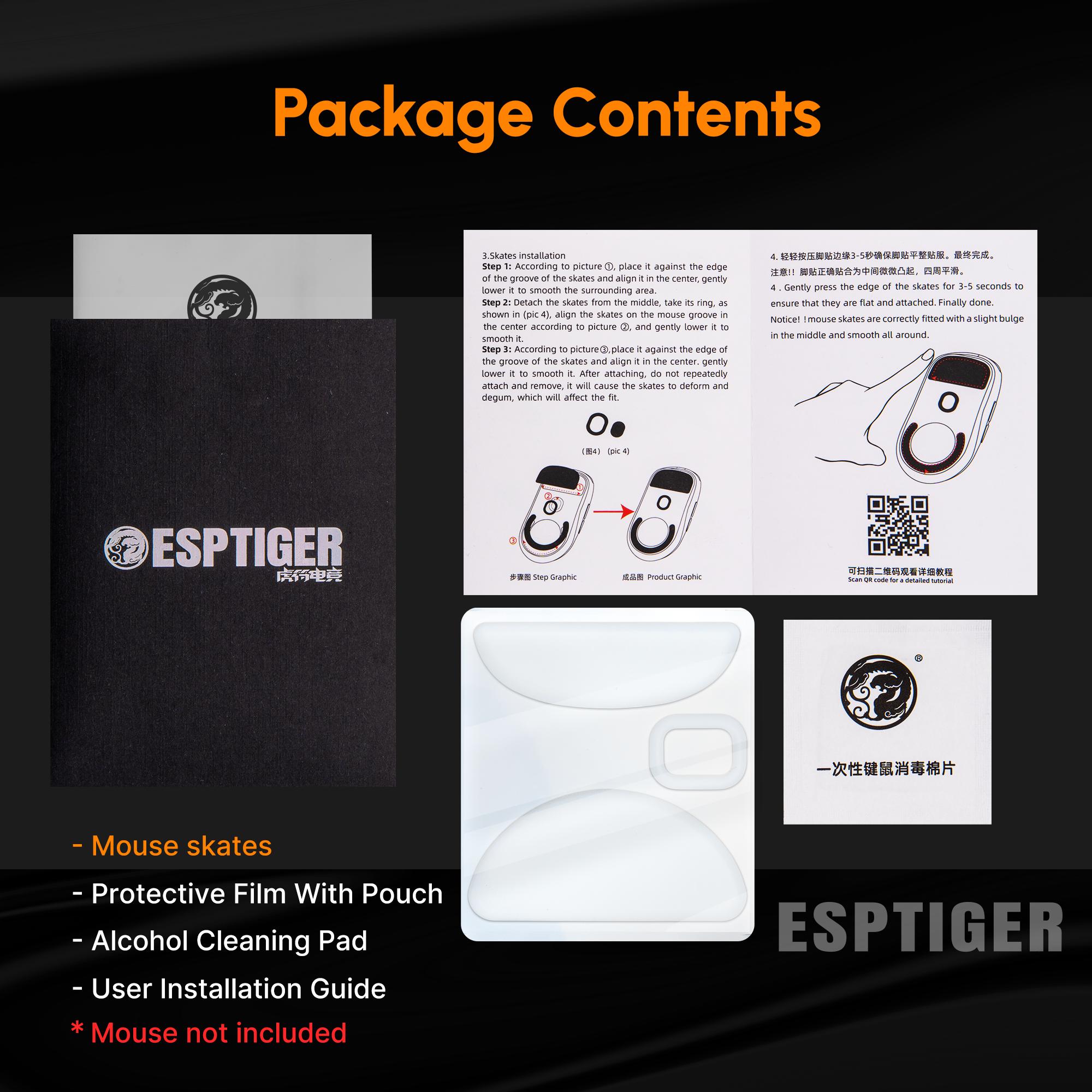 Esptiger ICE V2 Mouse Skates For Pulsar X2 CrazyLight