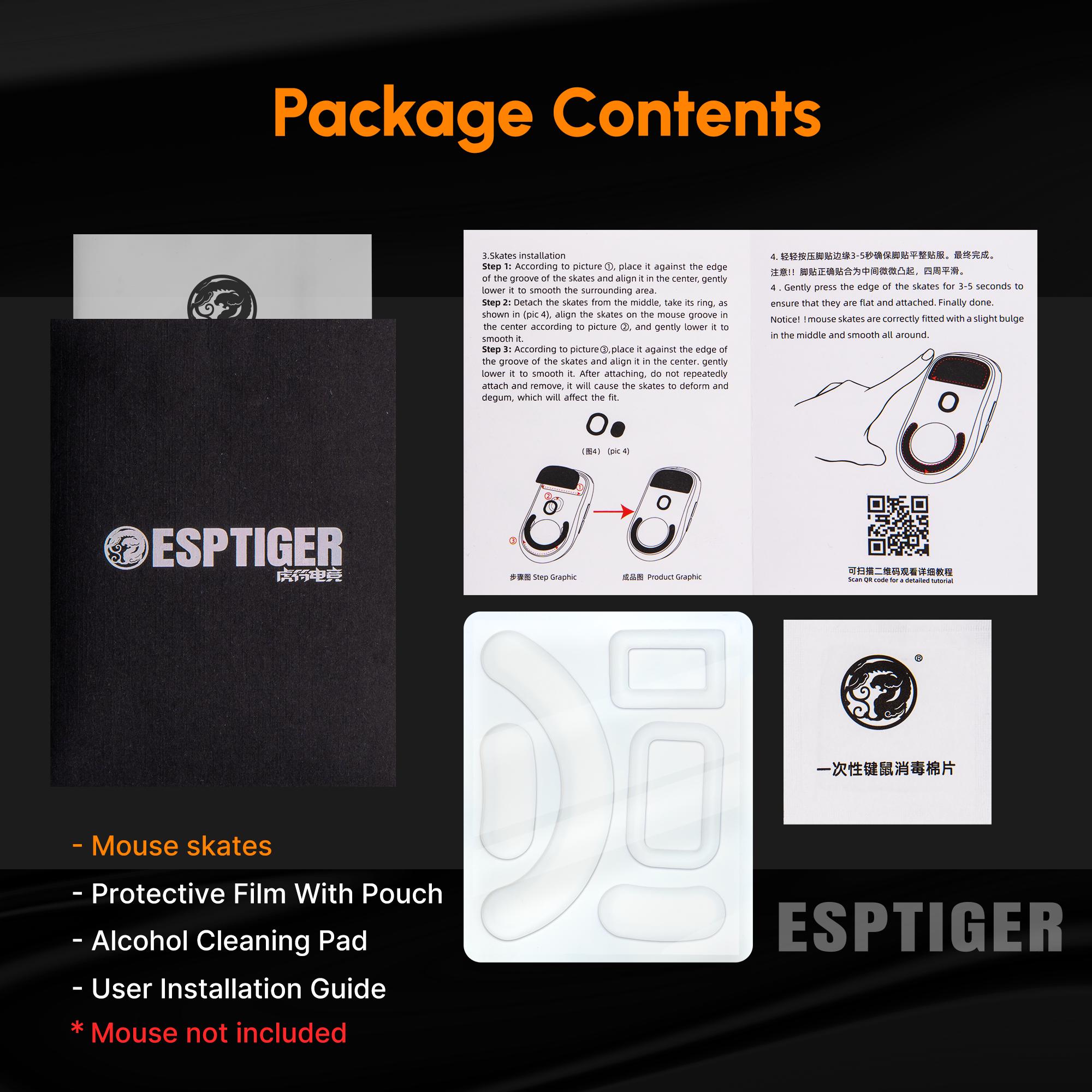 Esptiger ICE V2 Mouse Skates For Razer DeathAdder V2 Pro