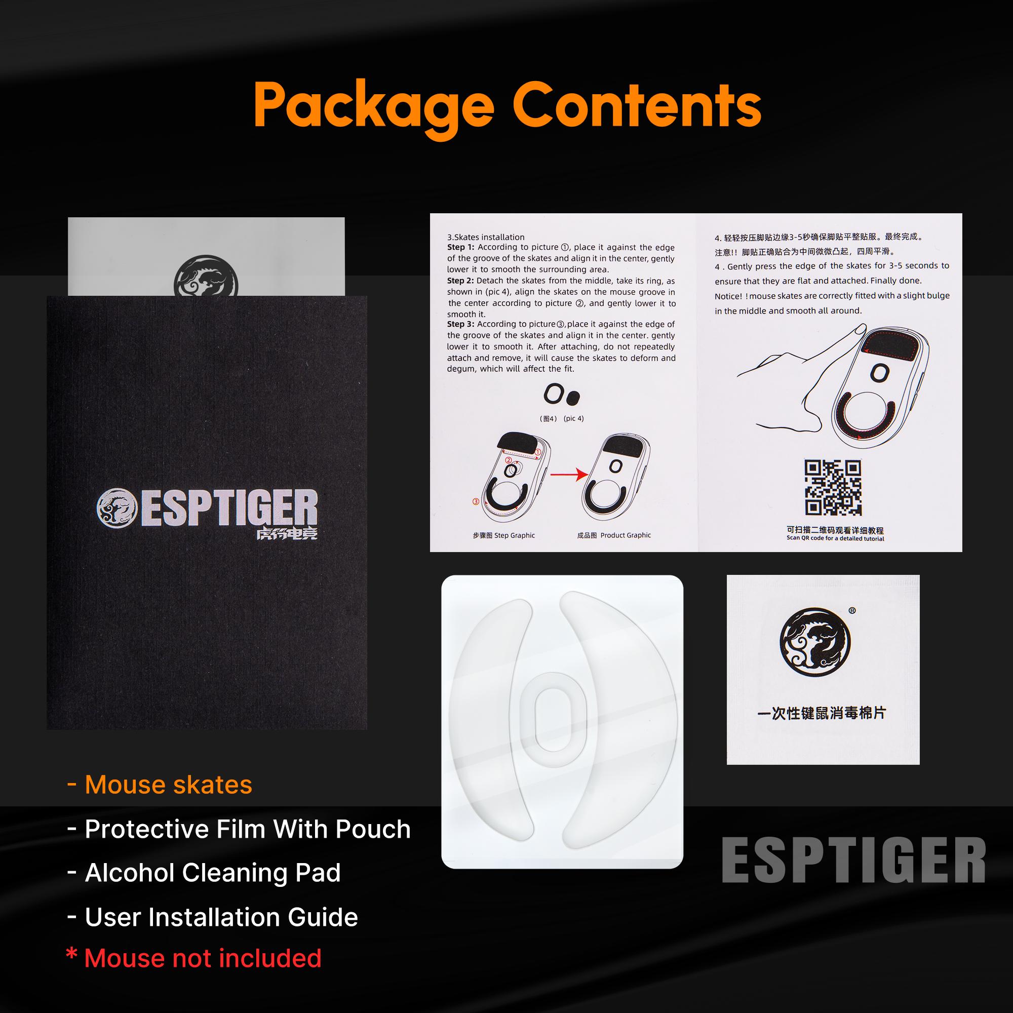 Esptiger Ice V2 Mouse Skates for VGN DragonFly F1 Series Wireless