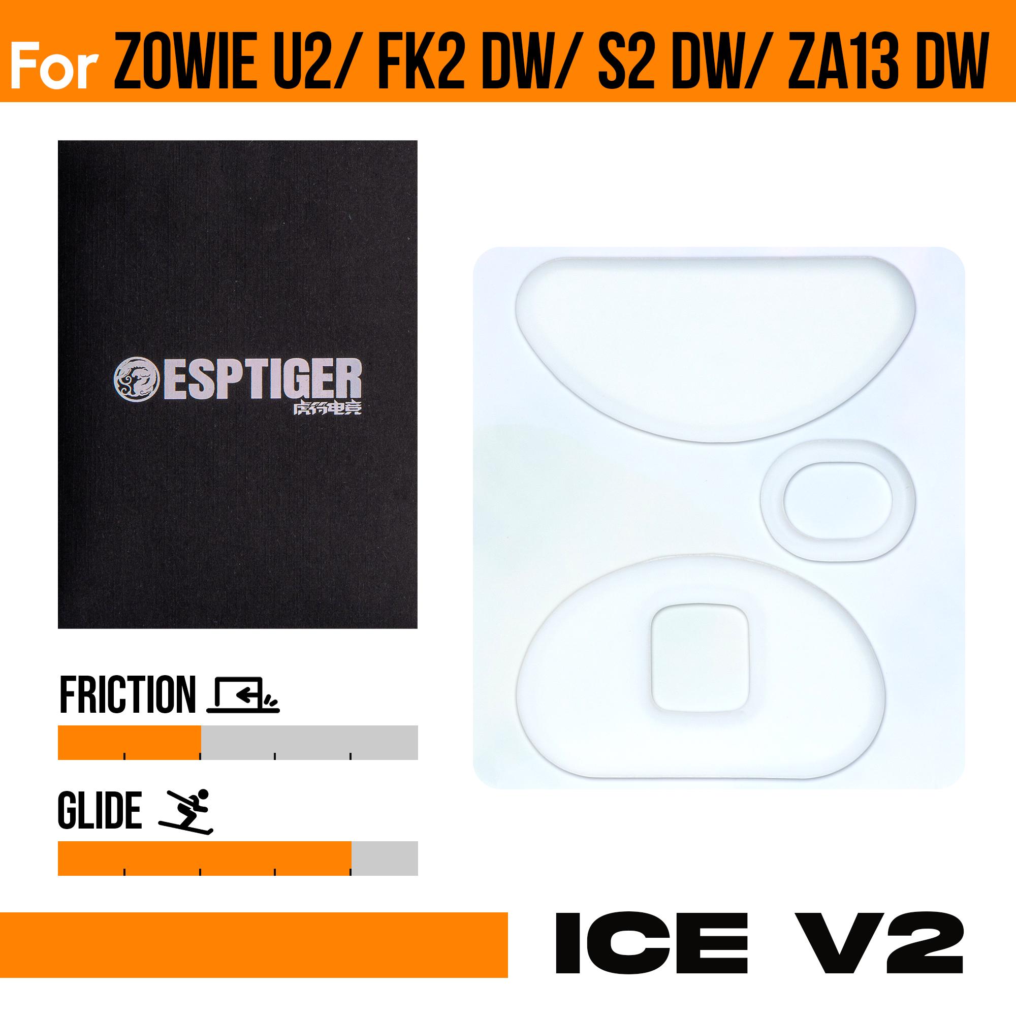 Esptiger Ice V2 Mouse Skates for ZOWIE U2 / FK2 DW / S2 DW / ZA13 DW