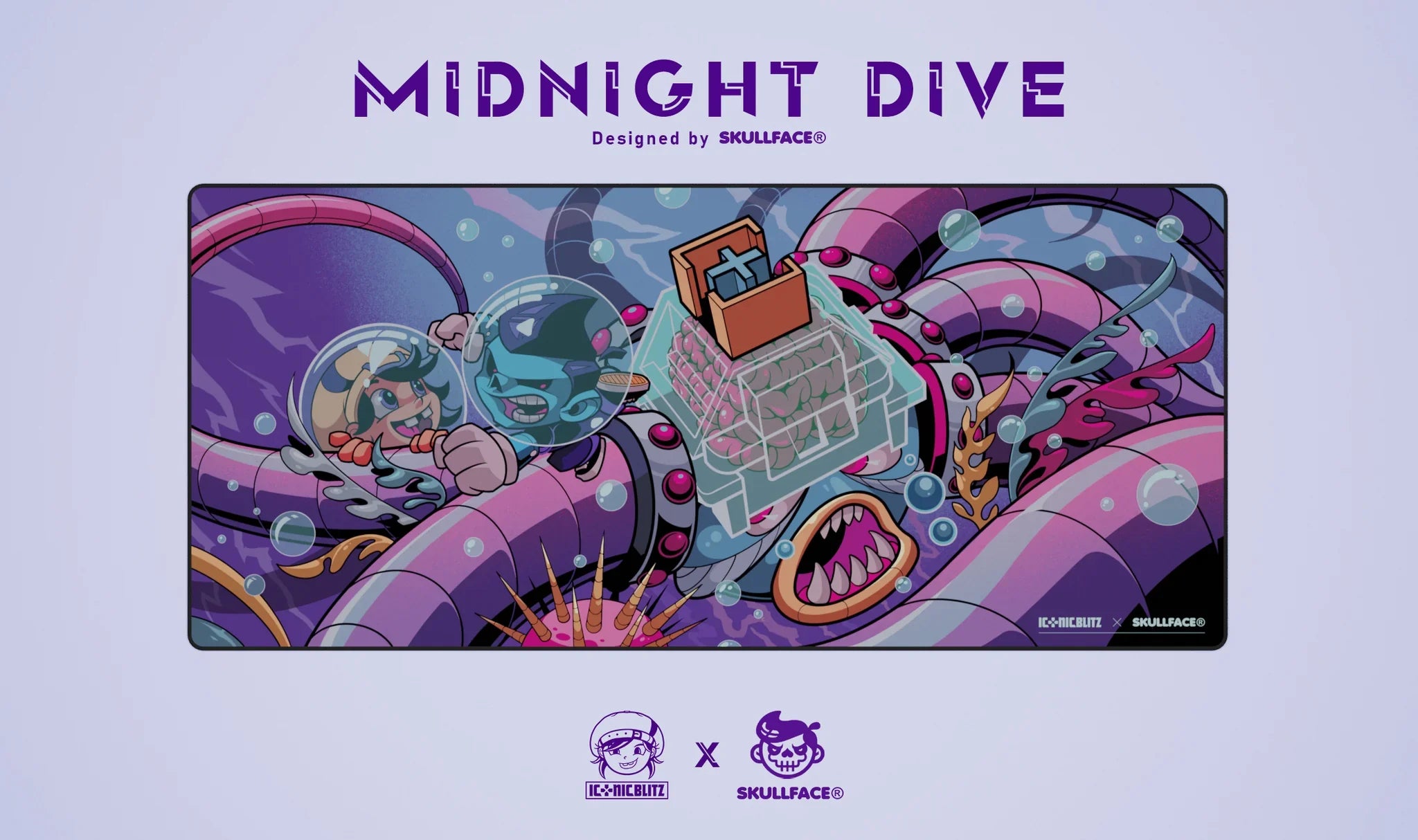 Alfombrilla de ratón Iconic Blitz x Skullface Midnight Dive Speed ​​Pro