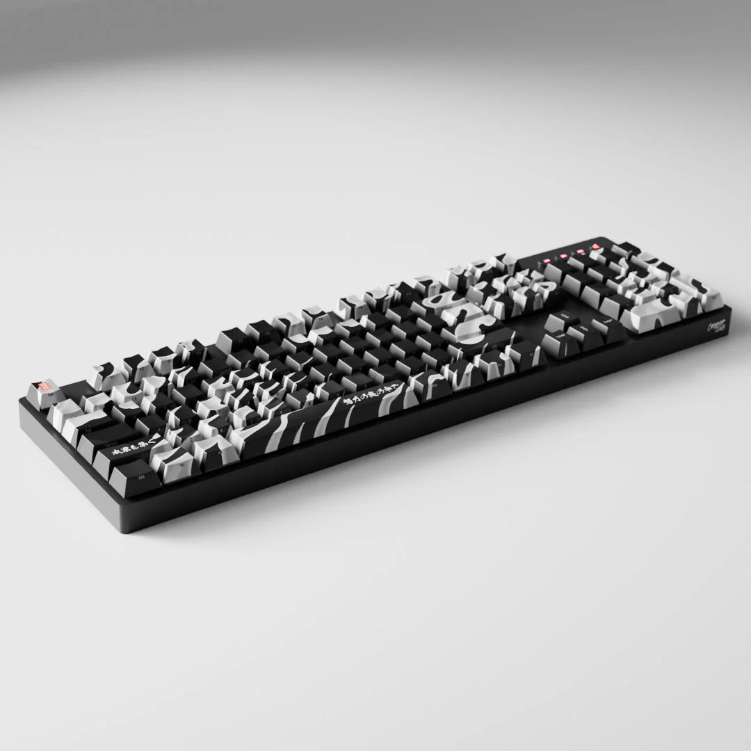 Keycaps gaming full set AZERTY Flames of Effort par Tyron Blanc — édition limitée épique TheMasterpiece
