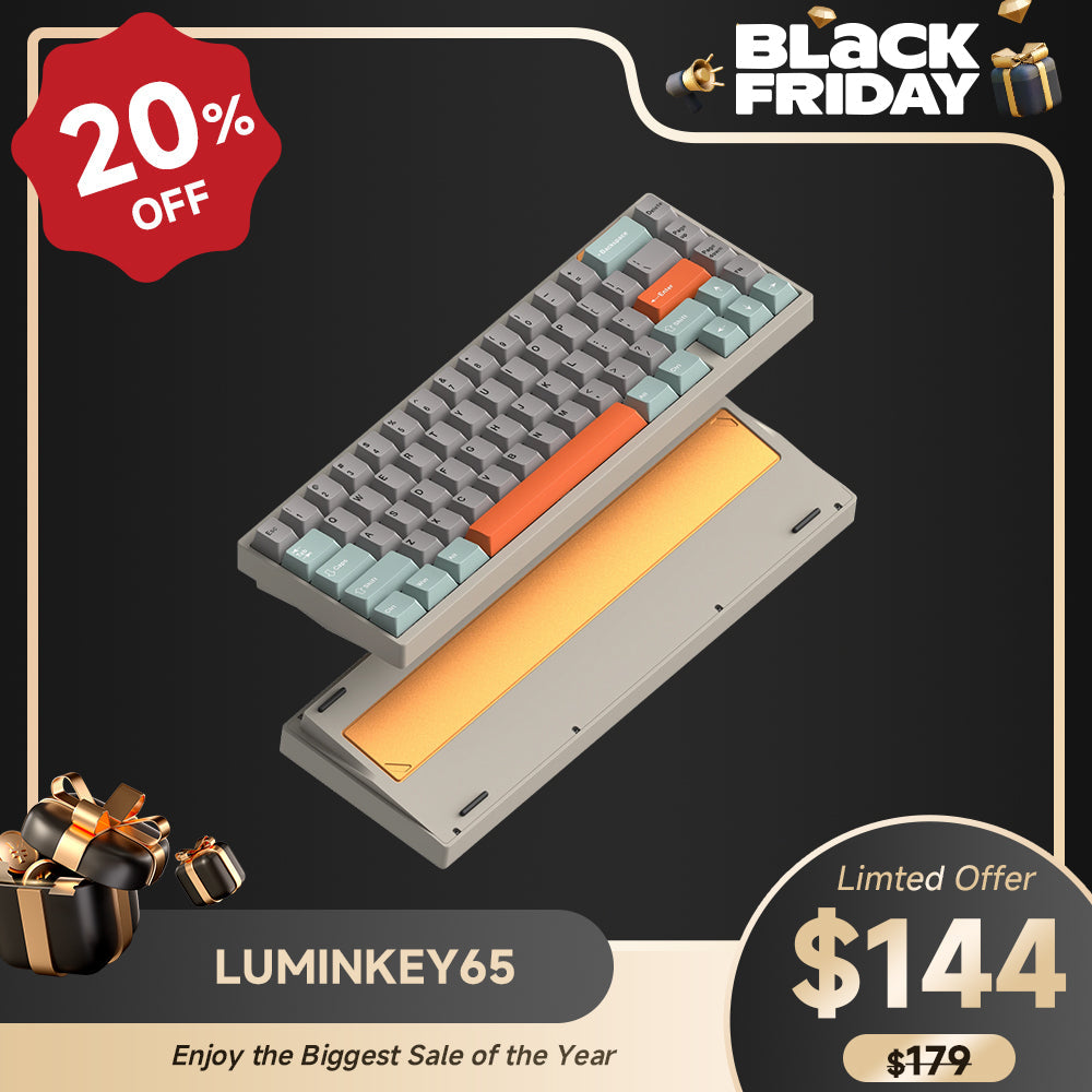 LUMINKEY65 Hot-Swappable Custom Mechanical Keyboard E-Creamy White