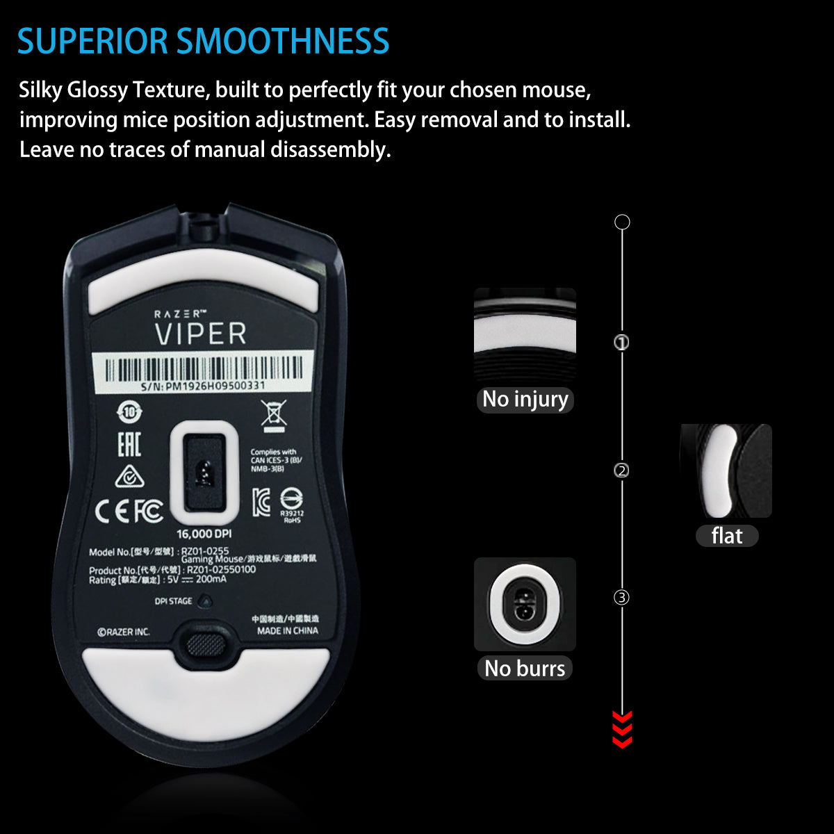 ICE Mouse Skates Razer Viper