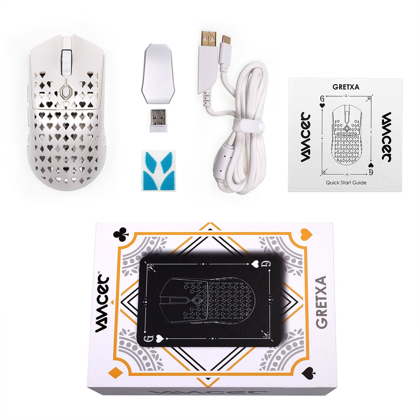 Vancer Wireless Gretxa White V2 Gaming Mouse-Addice Inc